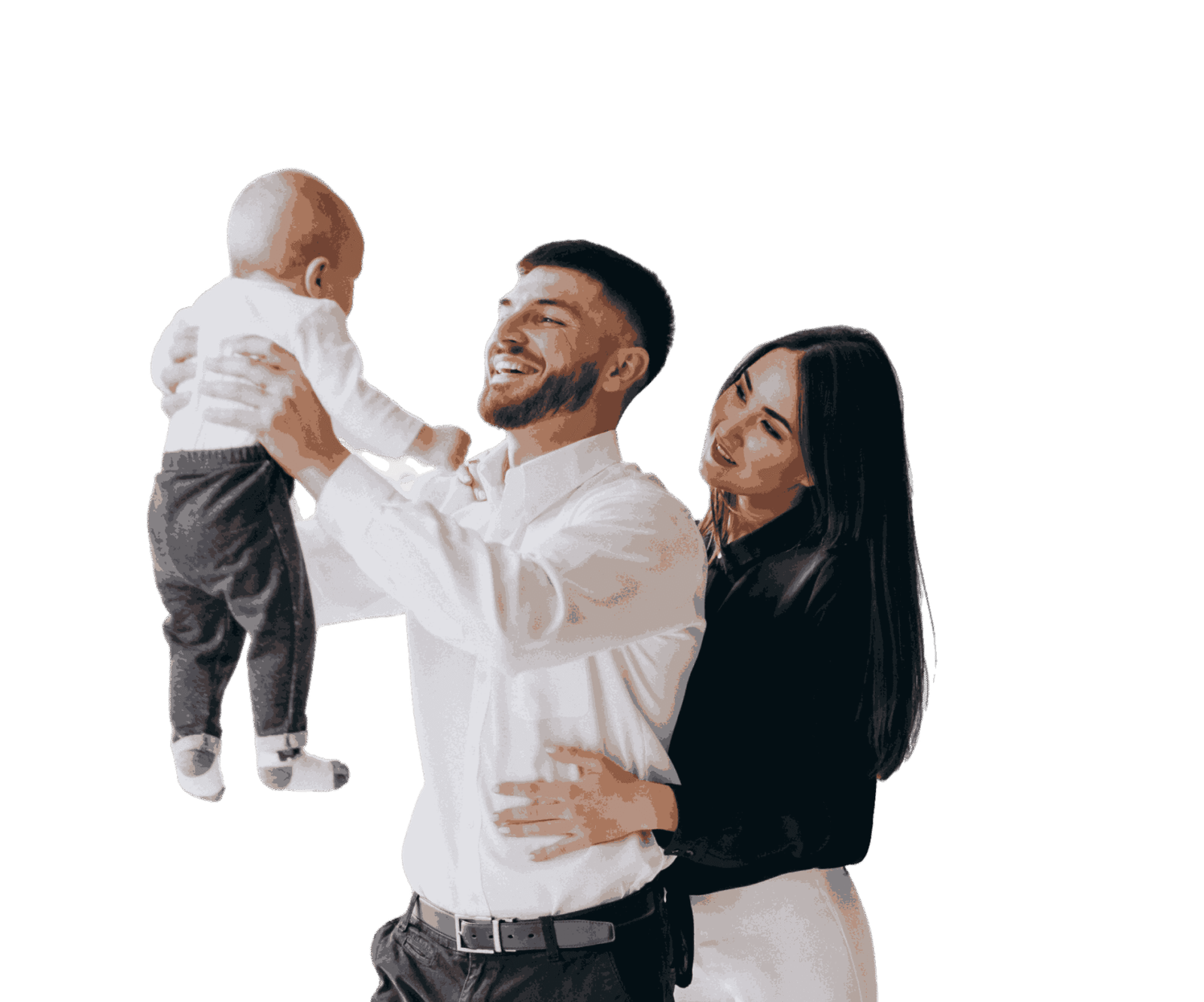 A joyful family representing future parenthood possibilities